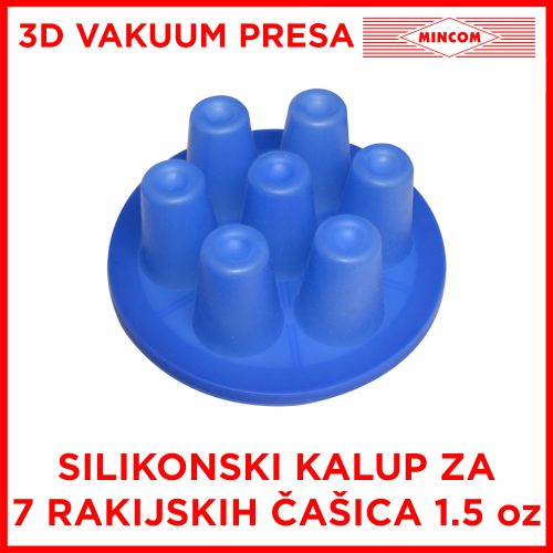 Silikonski kalup za 7 rakijskih čašica 1.5oz 3D Vakuum presa
