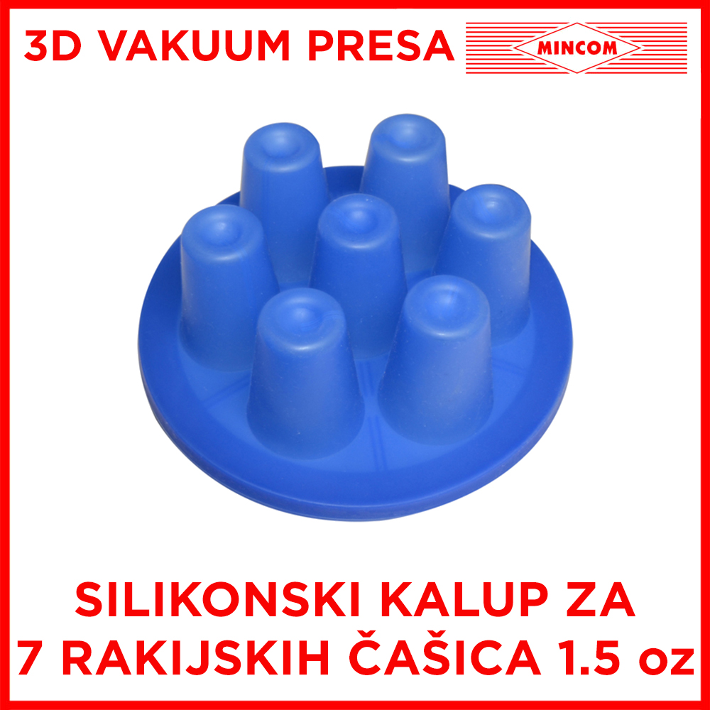 Silikonski Kalup za 7 Rakijskih Čašica 15oz 3D Vakuum Presa
