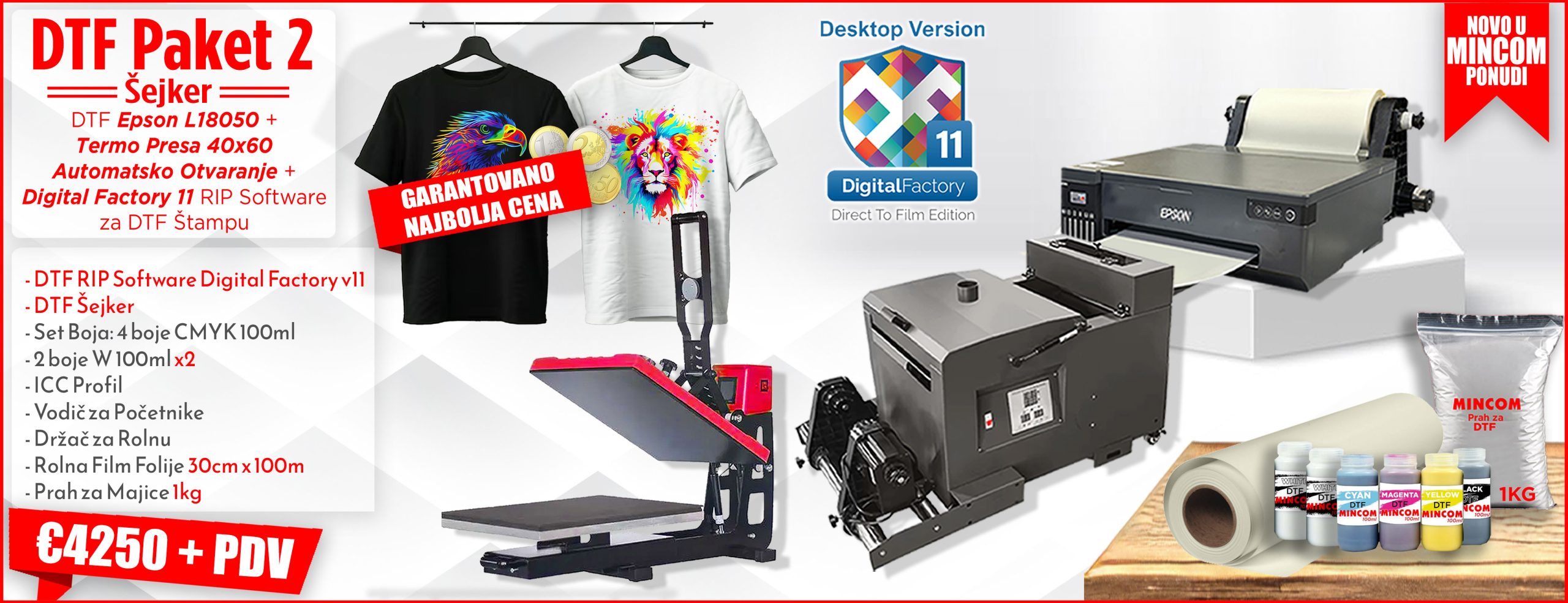 DTF Paket 2 Epson L18050 sa Šejkerom