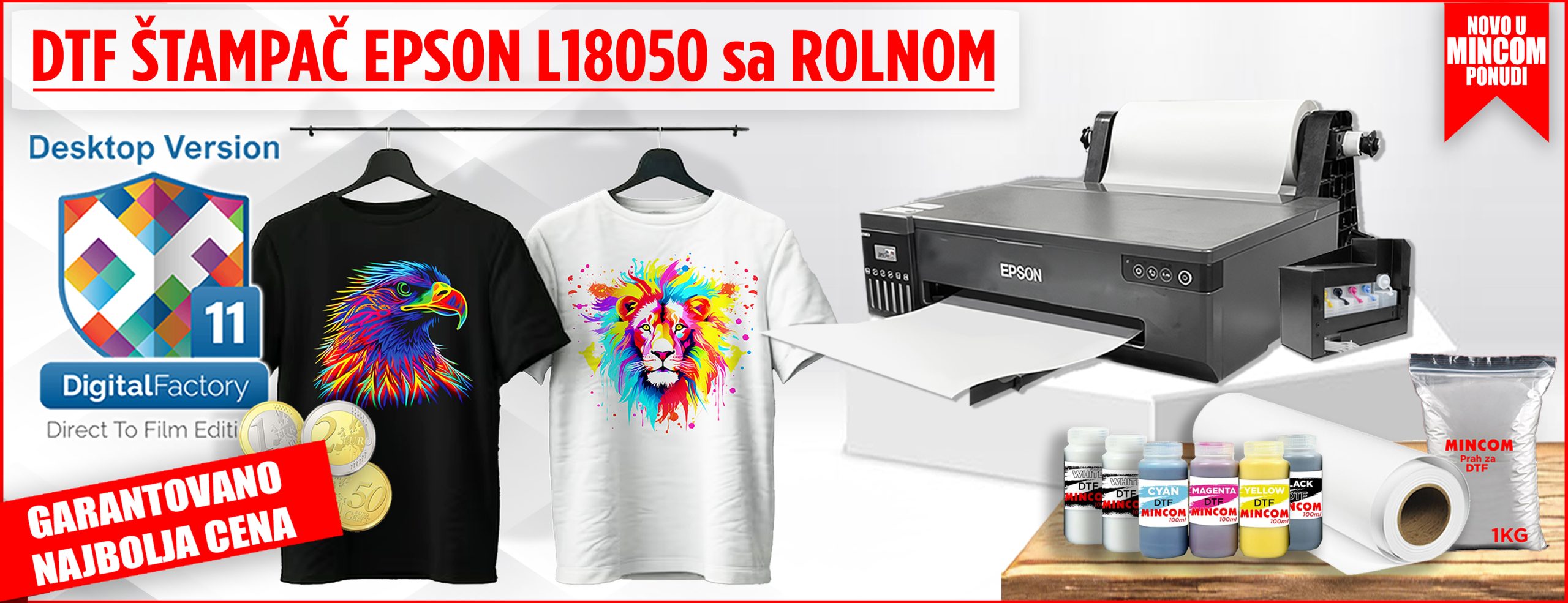 DTF Štampač Epson L18050 sa Rolnom