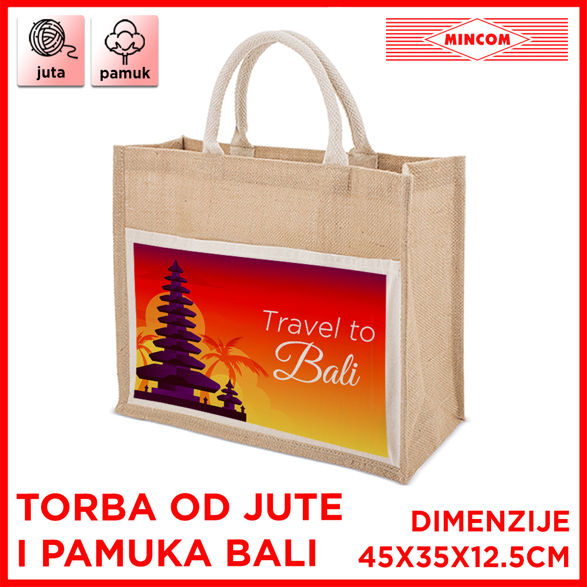 Torba od jute i pamuka Bali